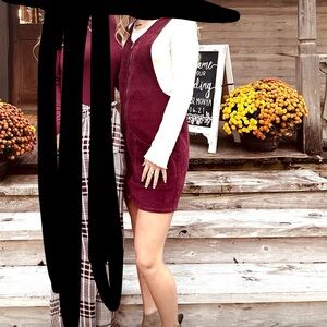 Maroon overall dress